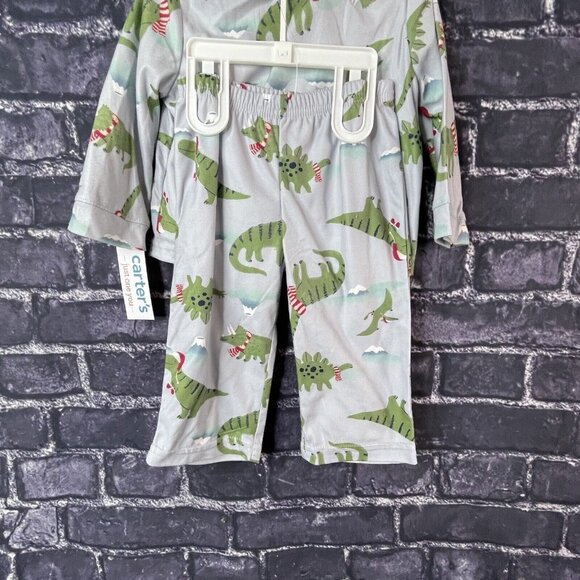 Carter's Just One You 12 Month Dinosaur Holiday Toddler 2-piece Pajama Set - Picture 8 of 11